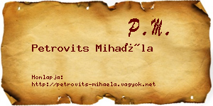 Petrovits Mihaéla névjegykártya
